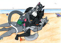 Beach Threesome by Fey