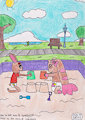 Amy and Hazel in the Sandbox by DanielMania123