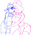 A kiss between lovers sketch by joykill