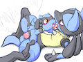 Lucario x Riolu 6 sketch by DancingChar