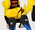 Pantsing commission - Pikachu Libre by LKIWS