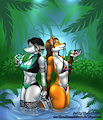 Enjoying the water by WereFox