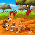 Moomba pounces on Sora by CoshiDragonite