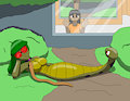 Bored Gorgon Trapped At The Zoo by kaijubunny
