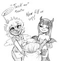 Jessy and Violet Trick or Treat by SoulCentinel