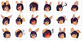 Female Jay Stickers by JayBunny
