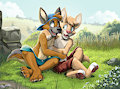 Waffles and Eoin by pandapaco