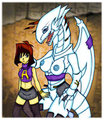 Anzu Feral Anthro Blue Eyes White Dragoness TF V2.0 by Ivanks