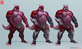 Armored dragon design by Anhes