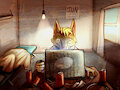 Quinn in front of his computer by Zrcalo