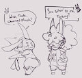 My Cutemon and Humanboi OC's meet. by bunneehood