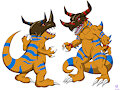 Greymon and Geogreymon by Sx49