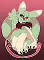 a green renamon by sashtrash