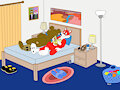 Al Bear slumbering and Dexter Fox reading by AlBear