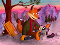 Sledding Boys by Leaf