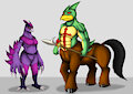 Phoenix the EvilBeak and Nahum the Centaur by CriticalPanda