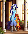 Rarity and Goldheart by Zeromegas