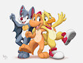 Rad Bat, Raptor and Burb by pandapaco