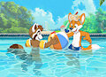 Playing in the Pool by pandapaco