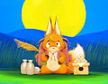 moon-viewing fox by enorapi