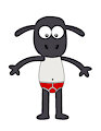 Shaun the Sheep in his red briefs