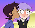 Cheek Kiss Series: Luz and Amity by Strebiskunk
