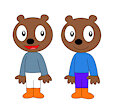 Frank Bear and Holly Bear Snow Gear
