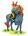 Periwinkle Bellflower riding a Horse by Rayley by JP5Bellflower