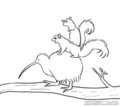 Squirrels on a kiwi