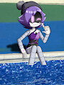 uzi en la pisina by dizzythecat20