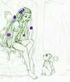 Human form Tany and a lemur by VioletStar
