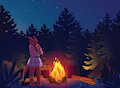 Enjoying Hot Cocoa by the Fire by DuskShineTS1
