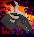 Destiny the Black Dragon (headshot/badge) by CazinkWolf