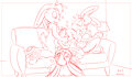 Bunny cuddle (sketch) by andybunny