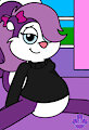 A very pregnant purple French skunk by BigPandaSebArts