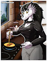 Wolfgirl cooking by Darkadibuja