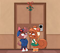 Murphy and Mitzi Christmas kiss by Qunt