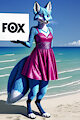 AquaVixen holding a sign by AquaVixen