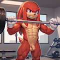 Knuckles weightlifting by DainenDog