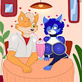 Fox x Krystal: sharing a milkshake by FoxtrotNation