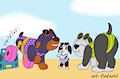 Pup-Dancing on the Beach (by Caluriri) by BunPatrol