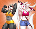 [C] Liz and Yanara Pose by MykeGreywolf