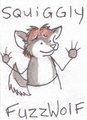 Squiggly FuzzWolf conbadge by FuzzWolf
