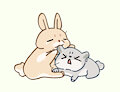 Bunny and hamster by Mashi