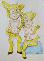 My 2 other cute lil Kitten faun sona OC selves - me Honya & me Sereenya by FidelTheMouse