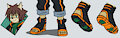 Boot Sandals. Black or Orange Soles? by RaxkiYamato