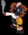 ezra chuffing back a fat dart by toonimal