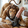 The lion found meat by Dino2k