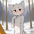 Keeping warm in the snow by DainenDog