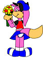 Becky the Fox with a Flowers and Up Skirt Showing a Panties by CartoonFoxArt2002